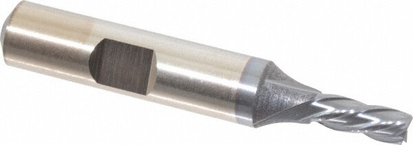 Cleveland C33618 Square End Mill: 3/16 Dia, 1/2 LOC, 3/8 Shank Dia, 2-3/8 OAL, 4 Flutes, High Speed Steel Image