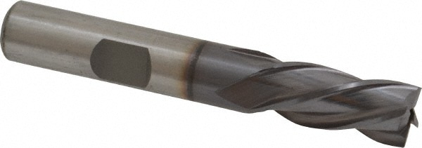 Cleveland C33621 Square End Mill: 3/8 Dia, 3/4 LOC, 3/8 Shank Dia, 2-1/2 OAL, 4 Flutes, High Speed Steel Image