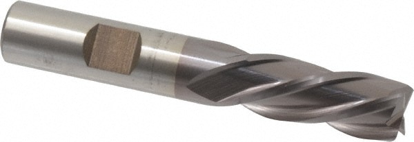 Cleveland C33623 Square End Mill: 1/2 Dia, 1-1/4 LOC, 1/2 Shank Dia, 3-1/4 OAL, 4 Flutes, High Speed Steel Image