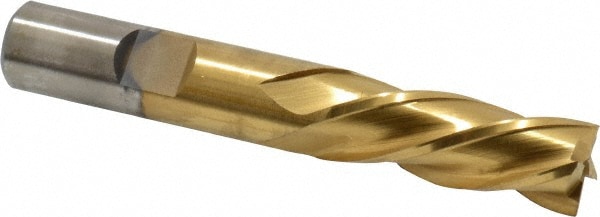 Cleveland C33615 Square End Mill: 1/2 Dia, 1-1/4 LOC, 1/2 Shank Dia, 3-1/4 OAL, 4 Flutes, High Speed Steel Image