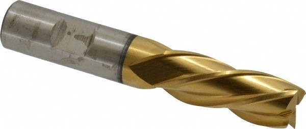 Cleveland C33616 Square End Mill: 5/8 Dia, 1-5/8 LOC, 5/8 Shank Dia, 3-1/4 OAL, 4 Flutes, High Speed Steel Image