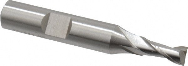 Cleveland C33734 Square End Mill: 15/64 Dia, 1/2 LOC, 3/8 Shank Dia, 2-7/16 OAL, 2 Flutes, High Speed Steel Image