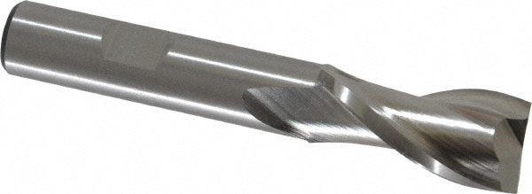 Cleveland C41622 Square End Mill: 5/8 Dia, 1-1/8 LOC, 1/2 Shank Dia, 3-3/8 OAL, 2 Flutes, High Speed Steel Image