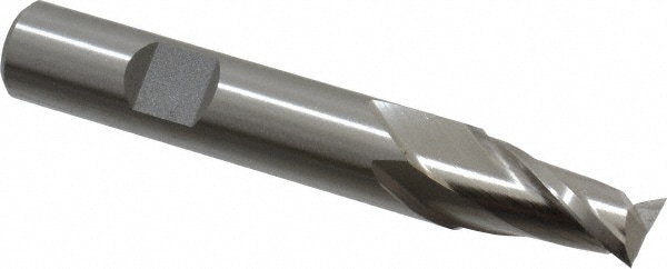 Cleveland C33745 Square End Mill: 15/32 Dia, 13/16 LOC, 1/2 Shank Dia, 3-1/4 OAL, 2 Flutes, High Speed Steel Image