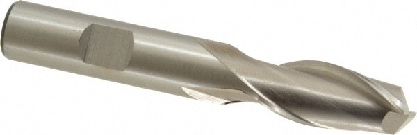 Cleveland C33748 Square End Mill: 17/32 Dia, 1-1/8 LOC, 1/2 Shank Dia, 3-3/8 OAL, 2 Flutes, High Speed Steel Image