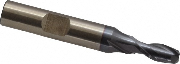 Cleveland C33810 Square End Mill: 1/4 Dia, 1/2 LOC, 3/8 Shank Dia, 2-7/16 OAL, 2 Flutes, High Speed Steel Image