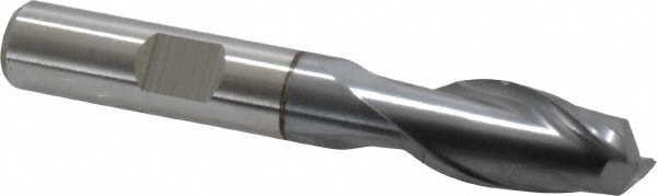 Cleveland C33822 Square End Mill: 7/16 Dia, 13/16 LOC, 3/8 Shank Dia, 2-11/16 OAL, 2 Flutes, High Speed Steel Image