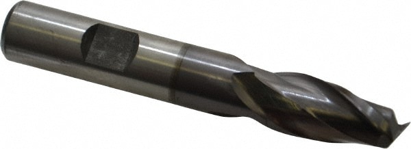 Cleveland C33827 Square End Mill: 1/2 Dia, 1 LOC, 1/2 Shank Dia, 3-1/4 OAL, 2 Flutes, High Speed Steel Image