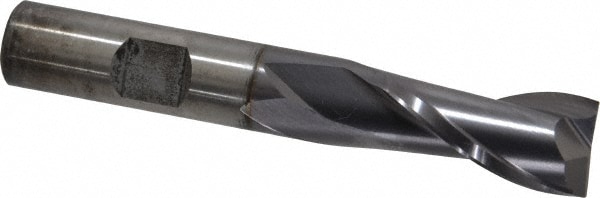 Cleveland C33831 Square End Mill: 9/16 Dia, 1-1/8 LOC, 1/2 Shank Dia, 3-3/8 OAL, 2 Flutes, High Speed Steel Image