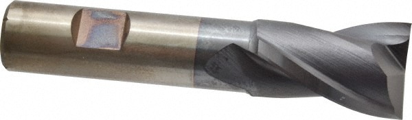 Cleveland C38906 Square End Mill: 1 Dia, 1-1/2 LOC, 3/4 Shank Dia, 4 OAL, 2 Flutes, High Speed Steel Image