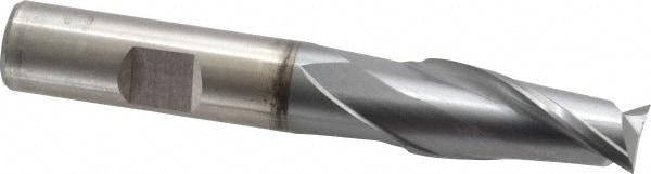 Cleveland C33829 Square End Mill: 17/32 Dia, 1-1/8 LOC, 1/2 Shank Dia, 3-3/8 OAL, 2 Flutes, High Speed Steel Image