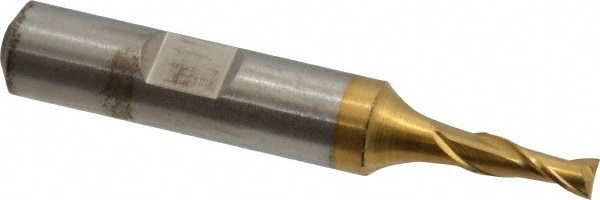 Cleveland C33754 Square End Mill: 5/32 Dia, 7/16 LOC, 3/8 Shank Dia, 2-3/8 OAL, 2 Flutes, High Speed Steel Image