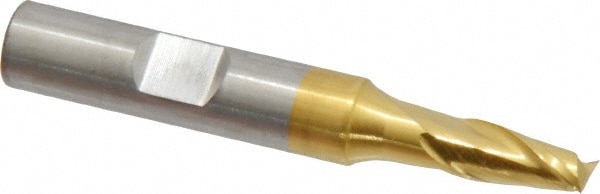 Cleveland C41552 Square End Mill: 1/4 Dia, 1/2 LOC, 3/8 Shank Dia, 2-7/16 OAL, 2 Flutes, High Speed Steel Image