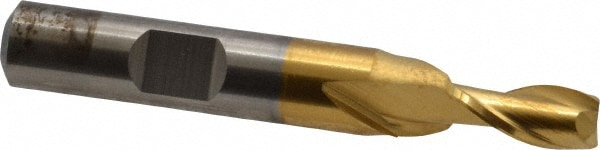 Cleveland C33759 Square End Mill: 17/64 Dia, 9/16 LOC, 3/8 Shank Dia, 2-1/2 OAL, 2 Flutes, High Speed Steel Image