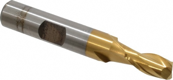 Cleveland C33760 Square End Mill: 9/32 Dia, 9/16 LOC, 3/8 Shank Dia, 2-1/2 OAL, 2 Flutes, High Speed Steel Image