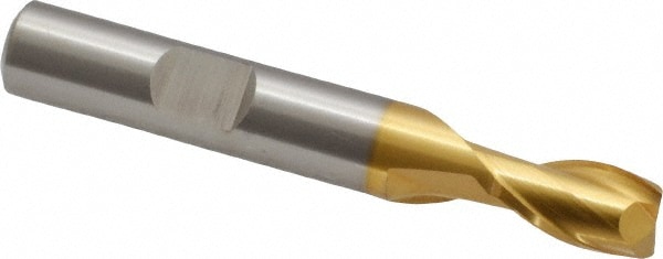 Cleveland C33762 Square End Mill: 21/64 Dia, 9/16 LOC, 3/8 Shank Dia, 2-1/2 OAL, 2 Flutes, High Speed Steel Image