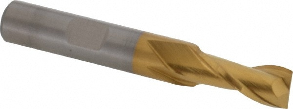 Cleveland C33763 Square End Mill: 11/32 Dia, 9/16 LOC, 3/8 Shank Dia, 2-1/2 OAL, 2 Flutes, High Speed Steel Image