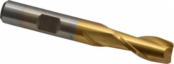 Cleveland C33765 Square End Mill: 25/64 Dia, 13/16 LOC, 3/8 Shank Dia, 2-11/16 OAL, 2 Flutes, High Speed Steel Image