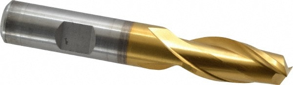 Cleveland C41555 Square End Mill: 1/2 Dia, 1 LOC, 1/2 Shank Dia, 3-1/4 OAL, 2 Flutes, High Speed Steel Image