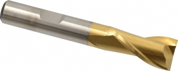 Cleveland C33772 Square End Mill: 1/2 Dia, 13/16 LOC, 3/8 Shank Dia, 2-11/16 OAL, 2 Flutes, High Speed Steel Image