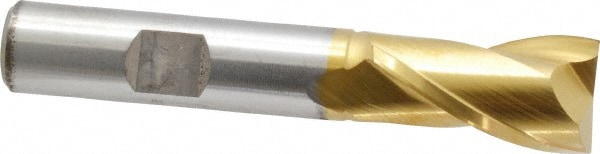 Cleveland C33780 Square End Mill: 5/8 Dia, 1-1/8 LOC, 1/2 Shank Dia, 3-3/8 OAL, 2 Flutes, High Speed Steel Image