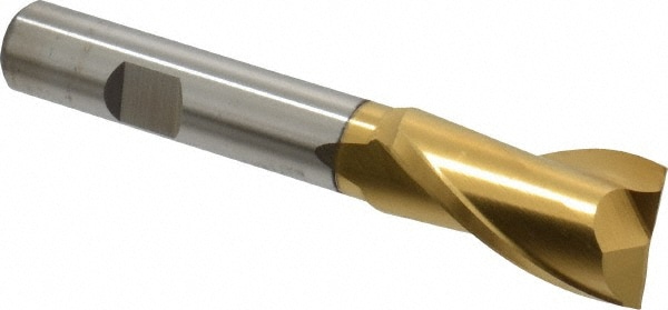 Cleveland C33783 Square End Mill: 3/4 Dia, 1-5/16 LOC, 1/2 Shank Dia, 3-5/8 OAL, 2 Flutes, High Speed Steel Image