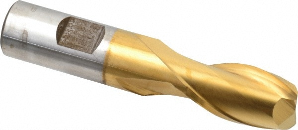 Cleveland C41557 Square End Mill: 3/4 Dia, 1-5/16 LOC, 3/4 Shank Dia, 3-7/8 OAL, 2 Flutes, High Speed Steel Image