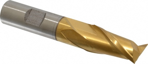 Cleveland C33782 Square End Mill: 11/16 Dia, 1-5/16 LOC, 5/8 Shank Dia, 3-3/4 OAL, 2 Flutes, High Speed Steel Image