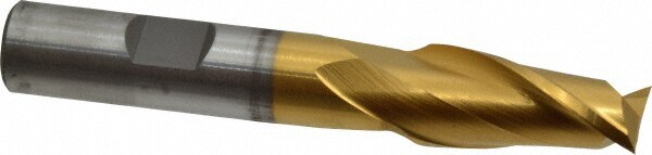 Cleveland C33775 Square End Mill: 35/64 Dia, 1-1/8 LOC, 1/2 Shank Dia, 3-3/8 OAL, 2 Flutes, High Speed Steel Image