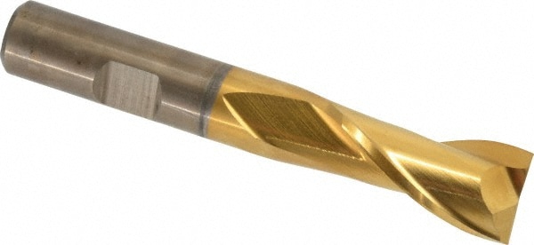 Cleveland C33779 Square End Mill: 39/64 Dia, 1-1/8 LOC, 1/2 Shank Dia, 3-3/8 OAL, 2 Flutes, High Speed Steel Image