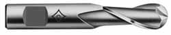 Cleveland C42128 Ball End Mill: 0.625" Dia, 1.125" LOC, 2 Flute, High Speed Steel Image