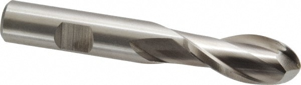 Cleveland C42126 Ball End Mill: 0.5625" Dia, 1.125" LOC, 2 Flute, High Speed Steel Image