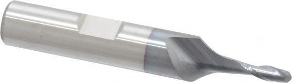 Cleveland C39027 Ball End Mill: 0.125" Dia, 0.375" LOC, 2 Flute, High Speed Steel Image