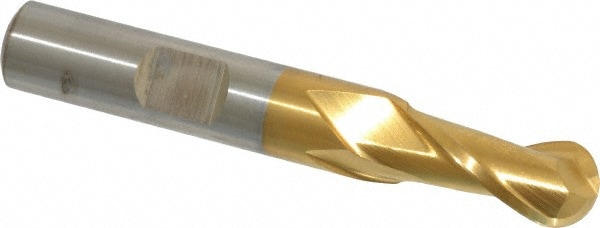 Cleveland C39014 Ball End Mill: 0.375" Dia, 0.75" LOC, 2 Flute, High Speed Steel Image