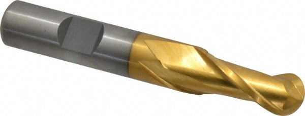 Cleveland C39016 Ball End Mill: 0.5" Dia, 1" LOC, 2 Flute, High Speed Steel Image