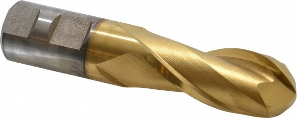 Cleveland C39023 Ball End Mill: 1" Dia, 2.25" LOC, 2 Flute, High Speed Steel Image