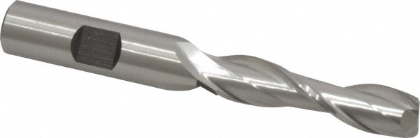 Cleveland C39071 Square End Mill: 7/16 Dia, 1-3/4 LOC, 1/2 Shank Dia, 3-3/4 OAL, 2 Flutes, High Speed Steel Image