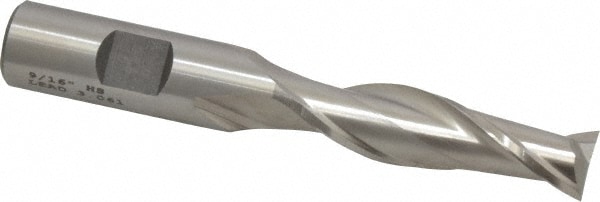 Cleveland C39074 Square End Mill: 9/16 Dia, 2 LOC, 5/8 Shank Dia, 4-1/8 OAL, 2 Flutes, High Speed Steel Image