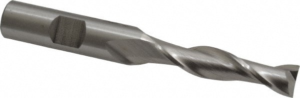 Cleveland C39070 Square End Mill: 13/32 Dia, 1-3/4 LOC, 1/2 Shank Dia, 3-3/4 OAL, 2 Flutes, High Speed Steel Image