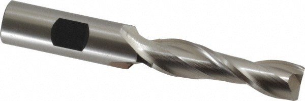 Cleveland C39073 Square End Mill: 17/32 Dia, 2 LOC, 5/8 Shank Dia, 4-1/8 OAL, 2 Flutes, High Speed Steel Image