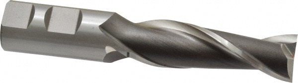 Cleveland C39077 Square End Mill: 15/16 Dia, 3 LOC, 1 Shank Dia, 5-1/2 OAL, 2 Flutes, High Speed Steel Image