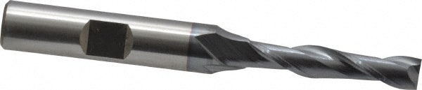 Cleveland C39109 Square End Mill: 1/4 Dia, 1-1/4 LOC, 3/8 Shank Dia, 3-1/16 OAL, 2 Flutes, High Speed Steel Image