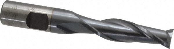 Cleveland C39119 Square End Mill: 9/16 Dia, 2 LOC, 5/8 Shank Dia, 4-1/8 OAL, 2 Flutes, High Speed Steel Image