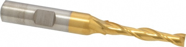 Cleveland C39079 Square End Mill: 7/32 Dia, 1-1/4 LOC, 3/8 Shank Dia, 3-1/16 OAL, 2 Flutes, High Speed Steel Image