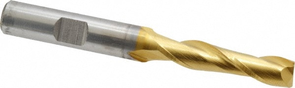 Cleveland C39082 Square End Mill: 5/16 Dia, 1-3/8 LOC, 3/8 Shank Dia, 3-1/8 OAL, 2 Flutes, High Speed Steel Image