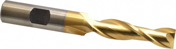 Cleveland C39086 Square End Mill: 7/16 Dia, 1-3/4 LOC, 1/2 Shank Dia, 3-1/4 OAL, 2 Flutes, High Speed Steel Image