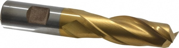 Cleveland C39093 Square End Mill: 3/4 Dia, 2-1/4 LOC, 3/4 Shank Dia, 5-1/4 OAL, 2 Flutes, High Speed Steel Image