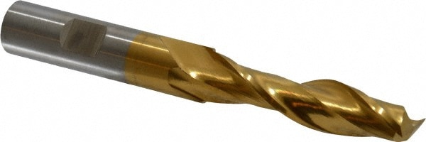 Cleveland C39087 Square End Mill: 15/32 Dia, 2 LOC, 1/2 Shank Dia, 4 OAL, 2 Flutes, High Speed Steel Image