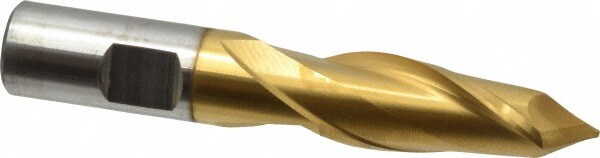 Drill Mill: 5/8" Dia, 1-5/16" LOC, 2 Flutes, 90 ° Point, High Speed Steel