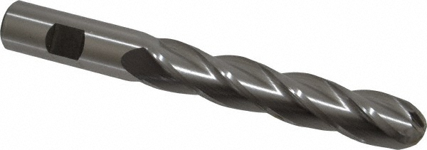 Cleveland C33349 Ball End Mill: 0.75" Dia, 4" LOC, 4 Flute, High Speed Steel Image